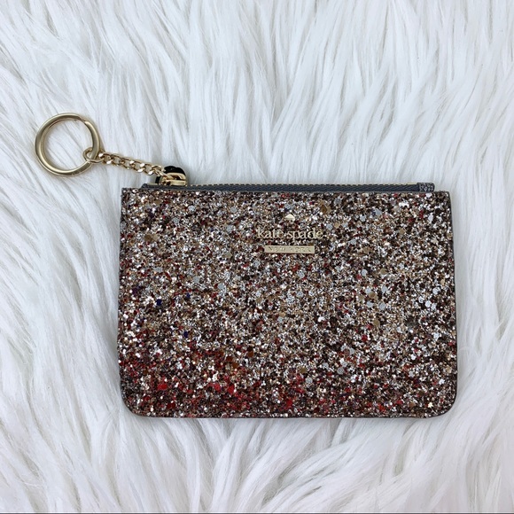 New Kate Spade Glitter Bitsty Keychain Wristlet - Picture 2 of 5
